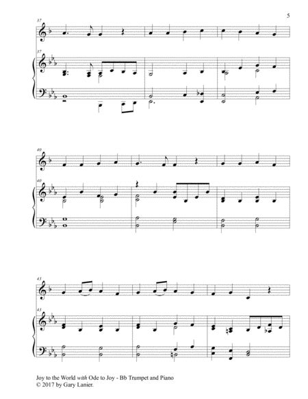 JOY TO THE WORLD With ODE TO JOY (Bb Trumpet With Piano & Score/Part)